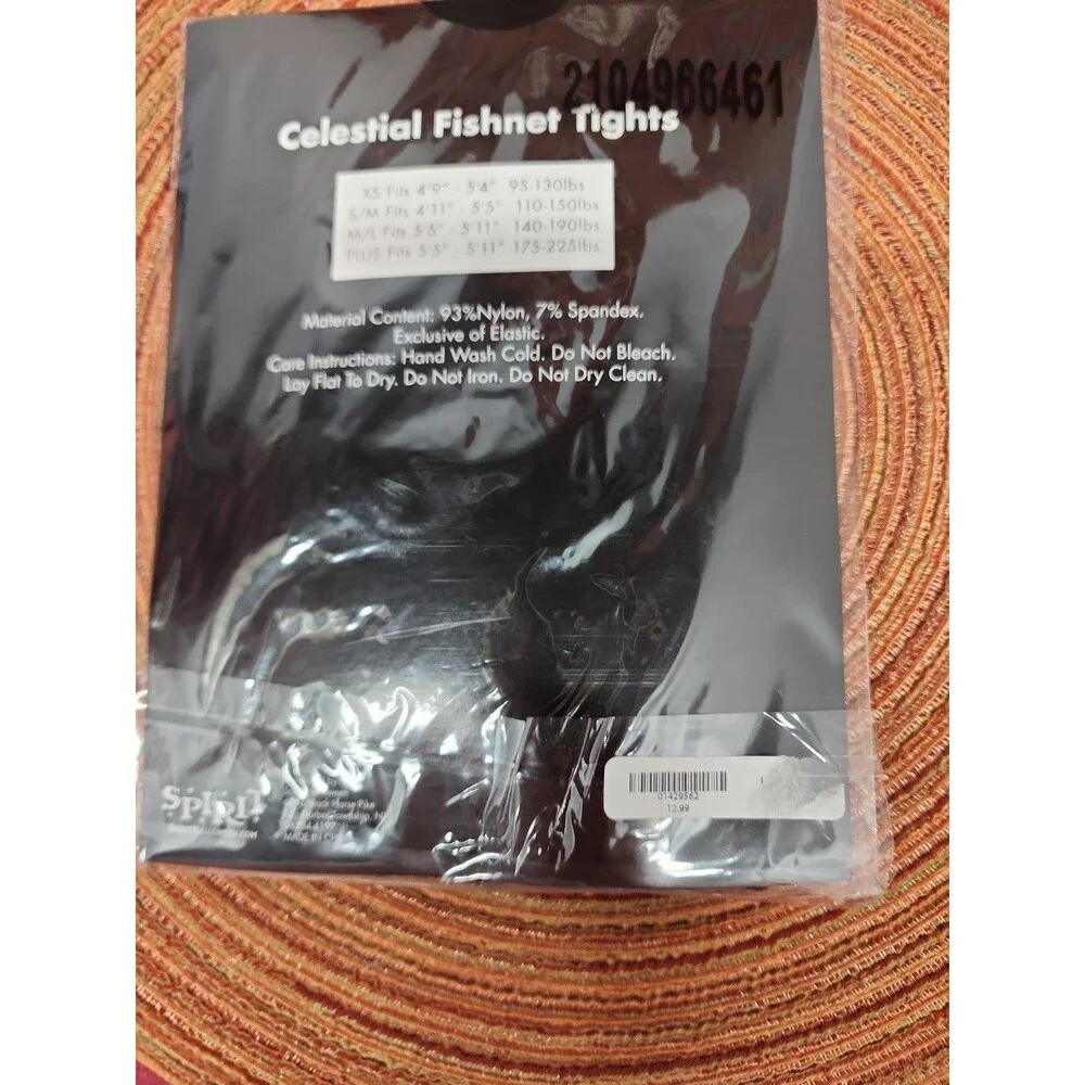Spirit Halloween Celestial Fishnet Tights Black Size M/L New In Package
